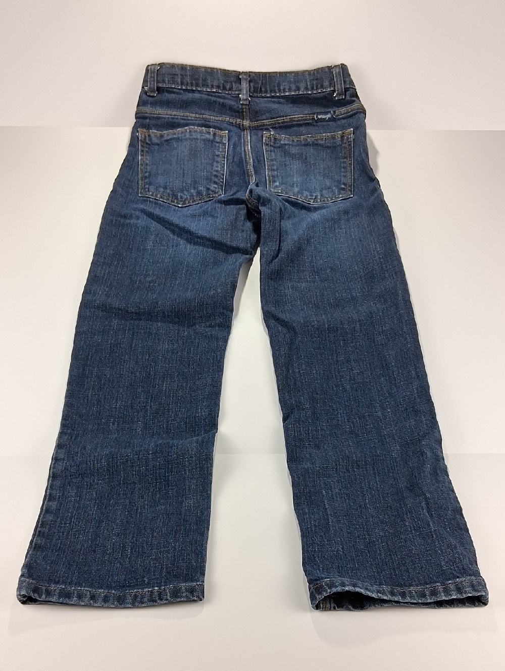 Boys Wrangler Jeans Size 12 Regular Dark Blue Straight-Leg Adjustable Waist - Picture 4 of 7